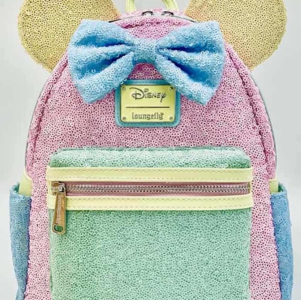 NWT Disney Loungefly Limited Edition Exclusive - Minnie Pastel Sequin Backpack - Picture 13 of 14